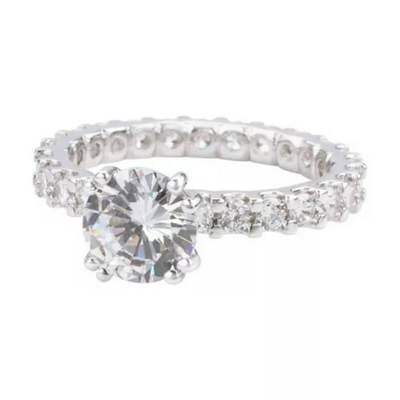 EOEMY 8mm Round Cut Engagement Aaa Cz Wedding Rings Women'S 925 Silver Ring Size 5-10