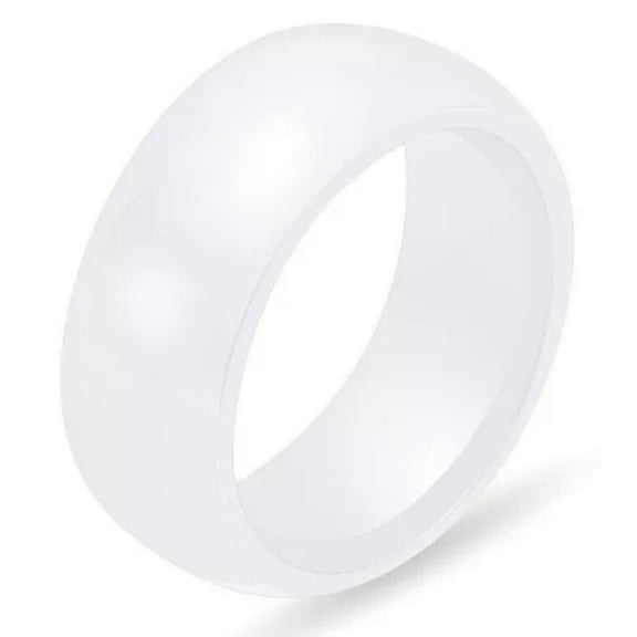 EOEMY 8mm White/Black/Pink Ceramic Wedding Band Women'S Party Engagement Ring Size 6-9