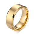 thumbnail image 1 of EOEMY 8mm Width Black Titanium Stainless Ring Women Men Couple Ring Wedding Jewelry-Gold-10, 1 of 2