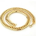 thumbnail image 1 of EOEMY 9/11/13/16mm New Stainless Steel Gold Tone Chain Cuban Curb Womens Mens Necklace-Gold-11mm-36Inch Or 91Cm, 1 of 4