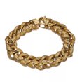 thumbnail image 1 of EOEMY 9" Men Chain Wristband Black Gold Silver Curb Link 316L Stainless Steel Bracelet-Gold, 1 of 6