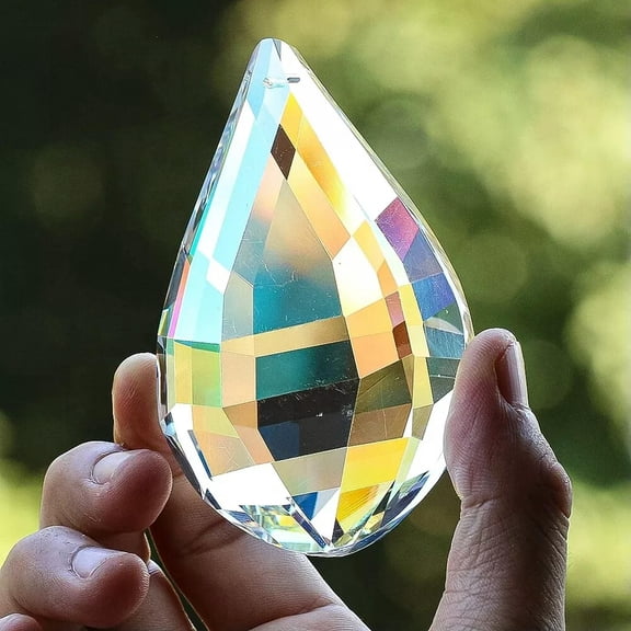 EOEMY 90mm Crystal Prism Suncatcher Ab Color Glass Faceted Prism Rainbow Maker