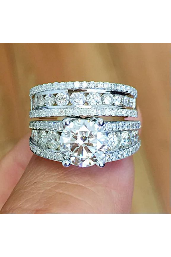 925 Silver Crystal Ring Zircon Ring Women Fashion Jewelry-7