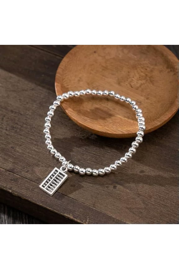 925 Silver Plated Attract Wealth Good Luck Beads Charm Bracelet Women Adjustable-Abacus