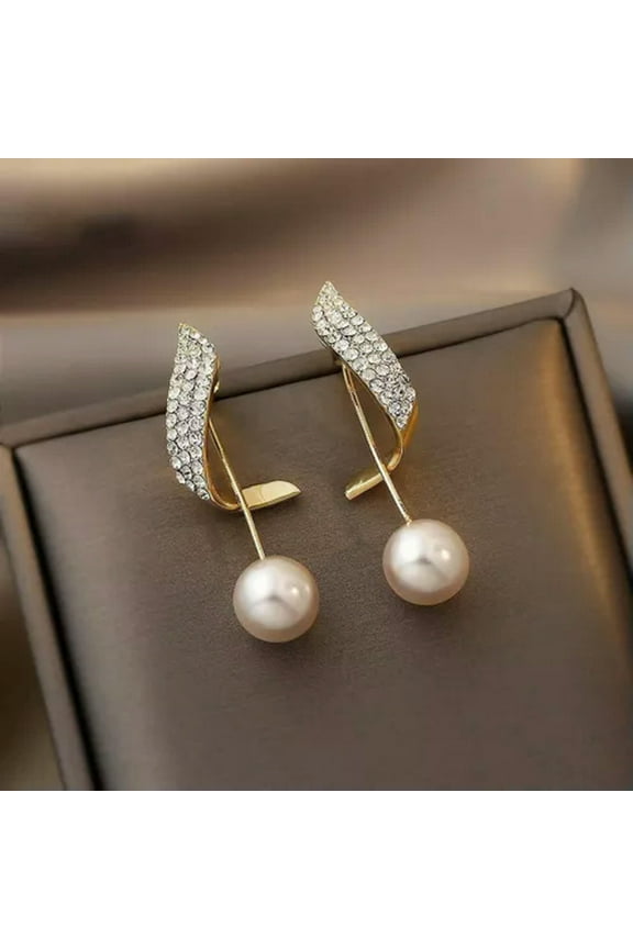 925 Silver Plated Full Zircon Long Tassel Earrings Stud Drop Women Wedding Gift-Style 14