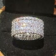 thumbnail image 1 of EOEMY 925 Silver Filled Ring Women Luxury Jewelry Cubic Zircon Wedding Ring Sz 6-10-6, 1 of 5