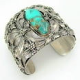 thumbnail image 1 of EOEMY 925 Silver Women Turquoise Open Bangle Cuff Bracelet Wedding Jewelry Gift-#1, 1 of 5