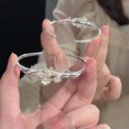 thumbnail image 1 of EOEMY 925 Sliver Plated Dasiy Flower Open Bangle Bracelet Adjustable Women Jewelry New-Bangle Bracelet#2, 1 of 9