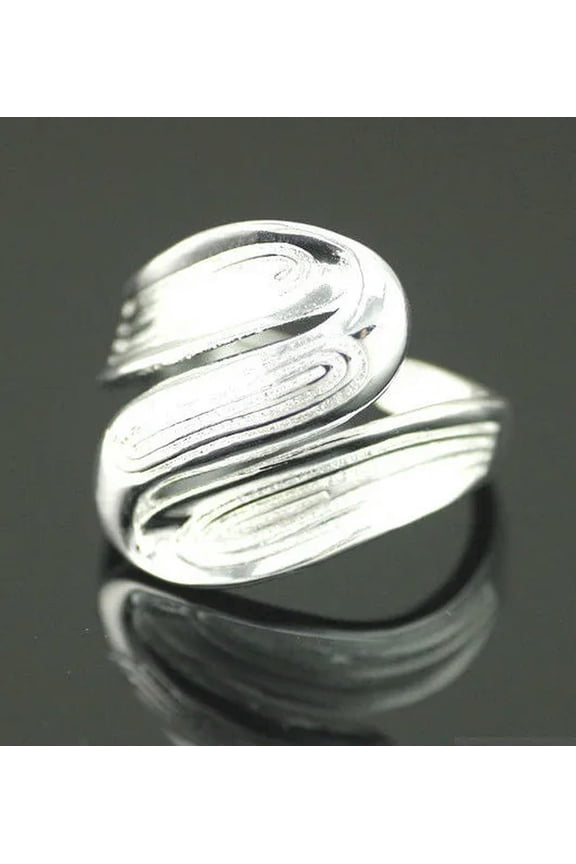 925 Solid Sterling Silver Plated Women/Men New Fashion Ring Gift Size Open H204