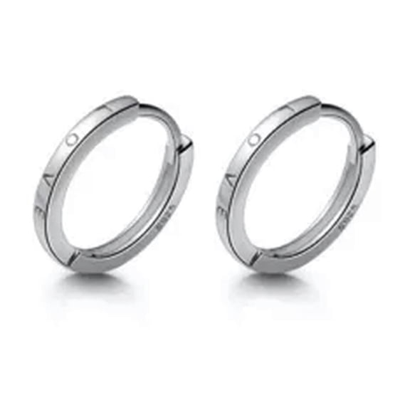 EOEMY 925 Sterling Silver 14mm Love Sleeper Hoop Earrings / Hoops / Sleepers-Gold