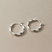 EOEMY 925 Sterling Silver 20mm/2Cm Twist Hoop Earrings