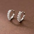 thumbnail image 1 of EOEMY 925 Sterling Silver Crystal Beads Drop Hoop Earrings Womens Jewellery Gift, 1 of 6