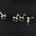 thumbnail image 1 of EOEMY 925 Sterling Silver Crystal Bow Design Stud Earrings With Beads Screw Backs-Silver, 1 of 5