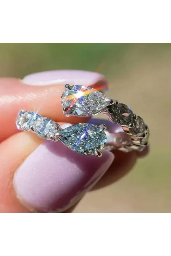 Fashion Cubic Zircon 925 Silver Filled Ring Wedding Women Jewelry Sz 6-10-9