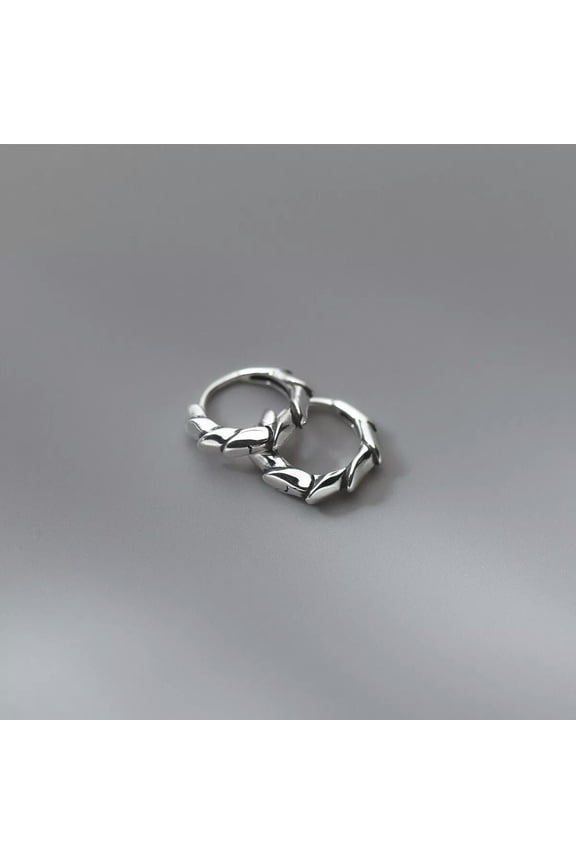 925 Sterling Silver Drop 8mm Hoop Earrings Huggies Earrings