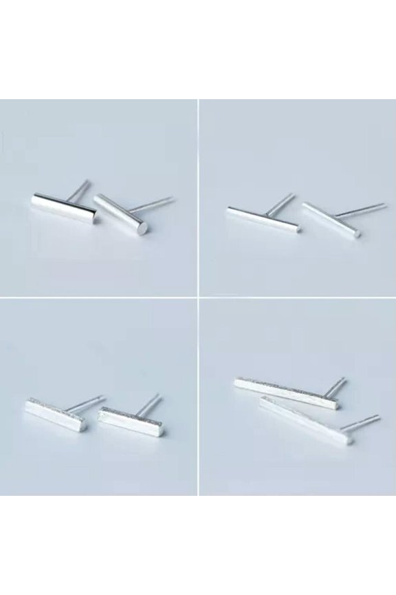 925 Sterling Silver Earrings Simple T Bar Ear Stud For Women Punk Trended-Style#3