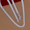 thumbnail image 1 of EOEMY 925 Sterling Silver Fashion Jewelry Soft Snake Bone Chain Necklace 6mm N193-24 Inch, 1 of 6