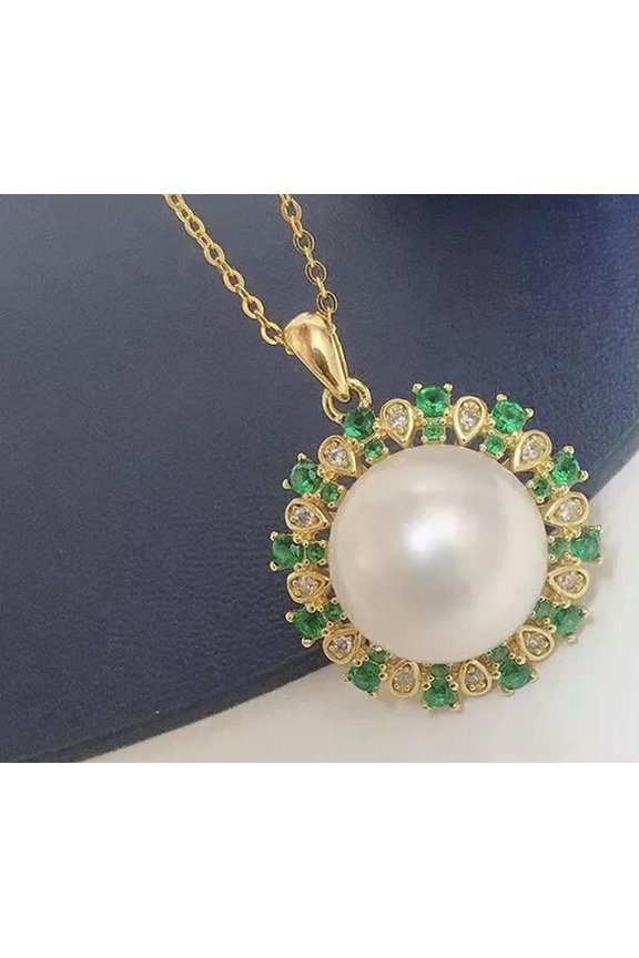 925 Sterling Silver Necklaces 12-13mm Oblate Natural Freshwater Pearl Pendants