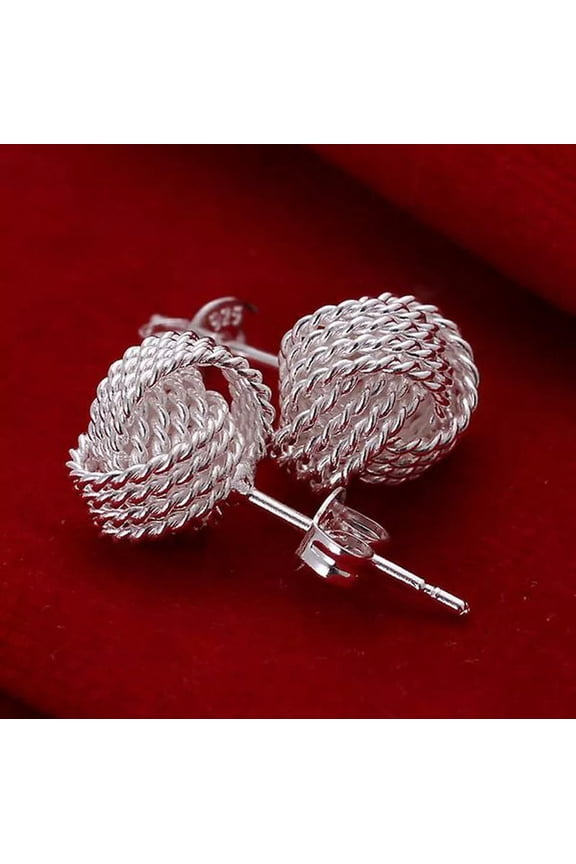 925 Sterling Silver Plated On Solid Copper Earrings Gift Antiallergic