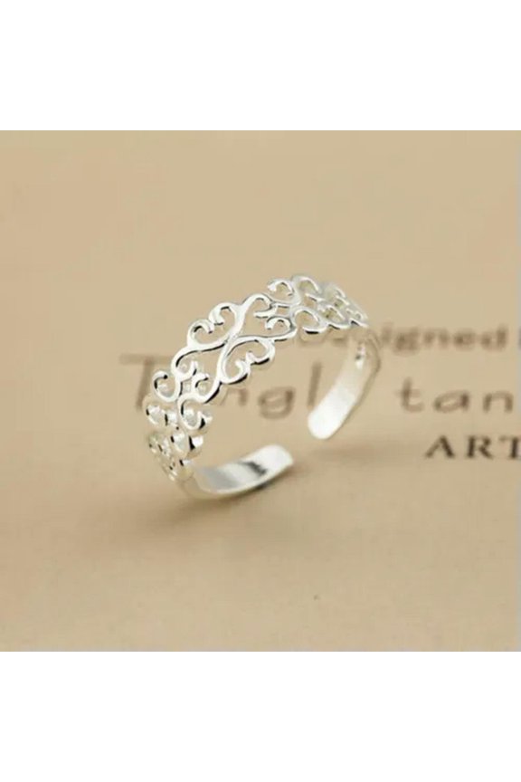 925 Sterling Silver Plating Solid Fashion Jewelry Ring Wholesale Size Open J10-Open