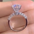 thumbnail image 1 of EOEMY 925 Sterling Silver Round Aaa Zircon Rings Women Man Wedding Jewelry Size 6-10-6, 1 of 2