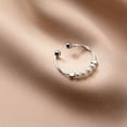 thumbnail image 1 of EOEMY 925 Sterling Silver Small Pearl Bead Ring Open Size Adjustable Sz 5-7-Silver, 1 of 6