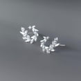 thumbnail image 1 of EOEMY 925 Sterling Silver Zircon Circle Leaf Stud Earrings, 1 of 6