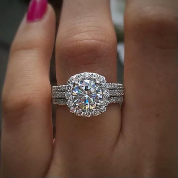 EOEMY 925 Sterling Silver Zircon Crystal Rings Women Men Wedding Jewelry Size 5-12-6-Rose Gold