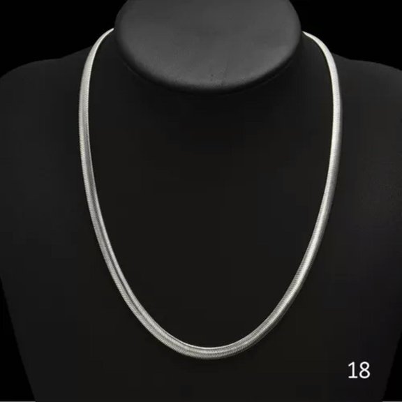 EOEMY 925 Sterling Solid Silver 6mm Snake Chain Men/Women Necklace 16-30 Inch Us-18 Inches