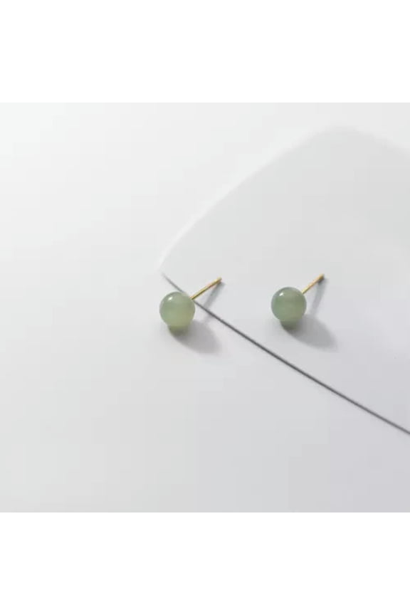 925 Sterling Solid Silver 6mm Stone Stud Earrings-Silver