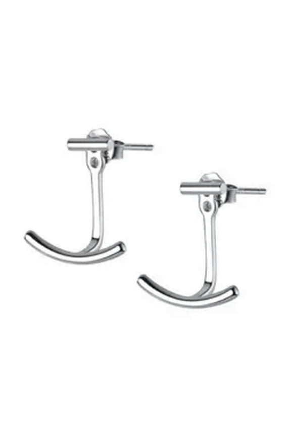 925 Sterling Solid Silver Bar Stud Earrings Stick Line Studs Butterfly Backs-Black