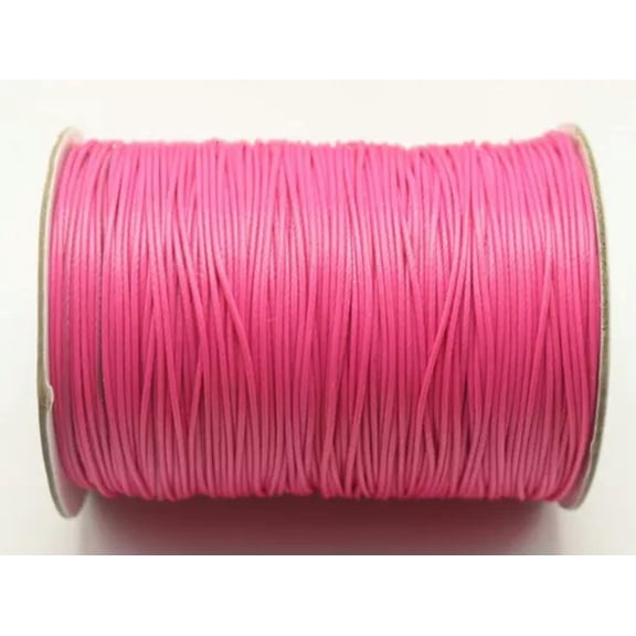 EOEMY 93 Yards Korean Waxed Cord String Thread 1mm For Bracelet Necklace Various Color-14# Hot Pink