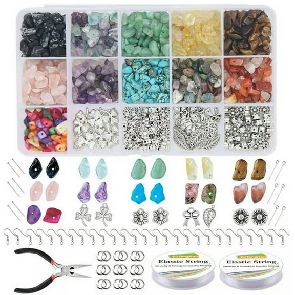 EOEMY 933Pcs Natural Crystal Beads Jewelry Making Irregular Chips Stone Diy Set Kit