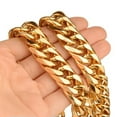 thumbnail image 1 of EOEMY 9mm-21mm Fashion 18K Gold Plated Stainless Steel Mens Curb Cuban Chain Necklace-16mm-16Inch Or 40Cm, 1 of 7