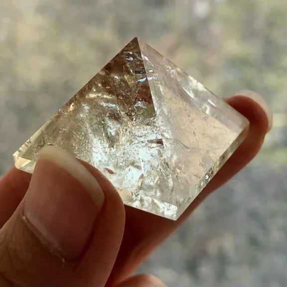 EOEMY Natural Quartz Colorful Crystal Chakra Healing Pyramid Energy Minerals Tower Us-Citrine Quartz