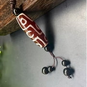 EOEMY Aaa Tibet Agate Jade Stone Dzi Heaven Nine Eye Buddhist Bead Pendant Necklace