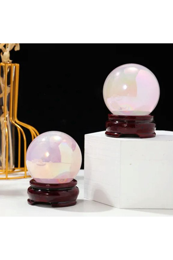Ab Color Electroplated Rose Quartz Ball Pink Crystal Sphere Aura Angel Healing-5Cm-6Cm