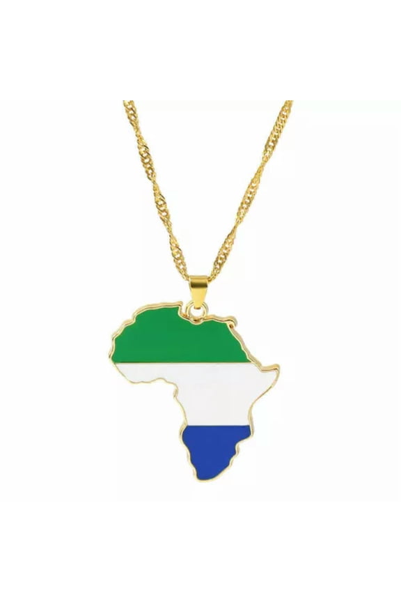 Africa Map Pendant Necklace Jewelry Ghana Nigeria Congo Sudan Somalia Uganda-Sierra Leone