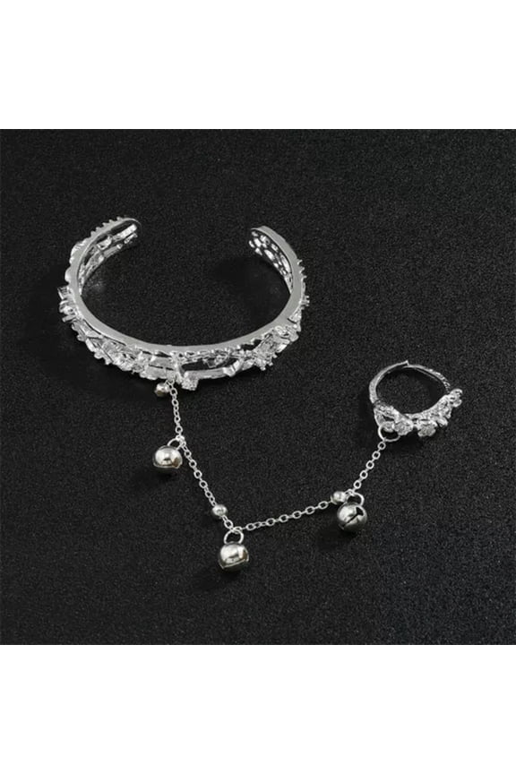 Ancient Bell Ring Hanfu Jewelry Opening Bracelet Chinese Palace Retro Accessory-Bell