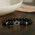 thumbnail image 1 of EOEMY Anxiety Relief Mens Bracelet Wooden Lava Stone Beads Stretch Diffuser Bracelets-Black Onyx1, 1 of 4