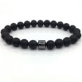thumbnail image 1 of EOEMY Anxiety Relief Mens Bracelet Wooden Lava Stone Beads Stretch Diffuser Bracelets-Magnetic+Matte Agate, 1 of 4