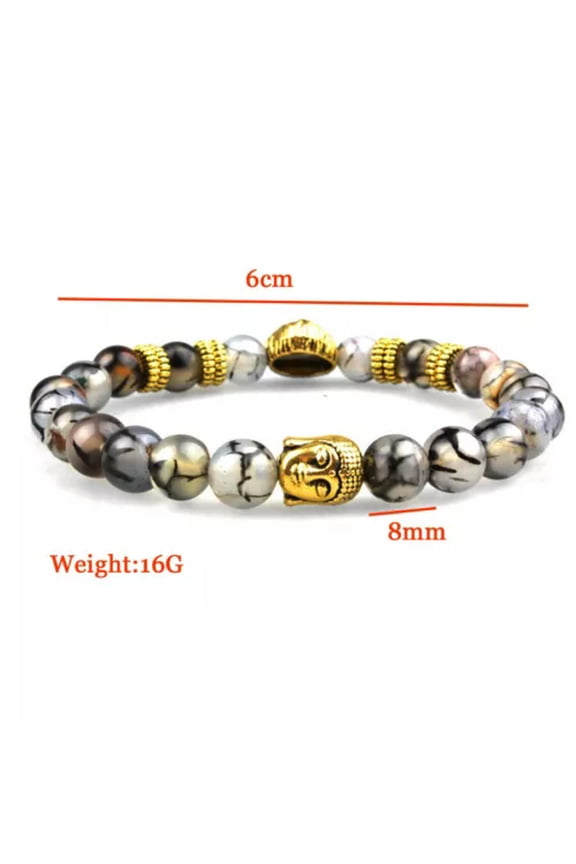 Anxiety Relief Mens Bracelet Wooden Lava Stone Beads Stretch Diffuser Bracelets-Wab057