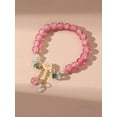 thumbnail image 1 of EOEMY Ball Charm Flower Decor Pink Beaded Bracelet For Women Men Stretchy Stackable-Default, 1 of 4