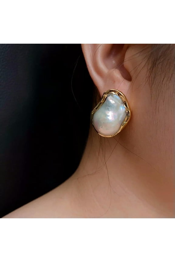Baroque Pearl Earrings Niche Design High-End Feel Light Luxury