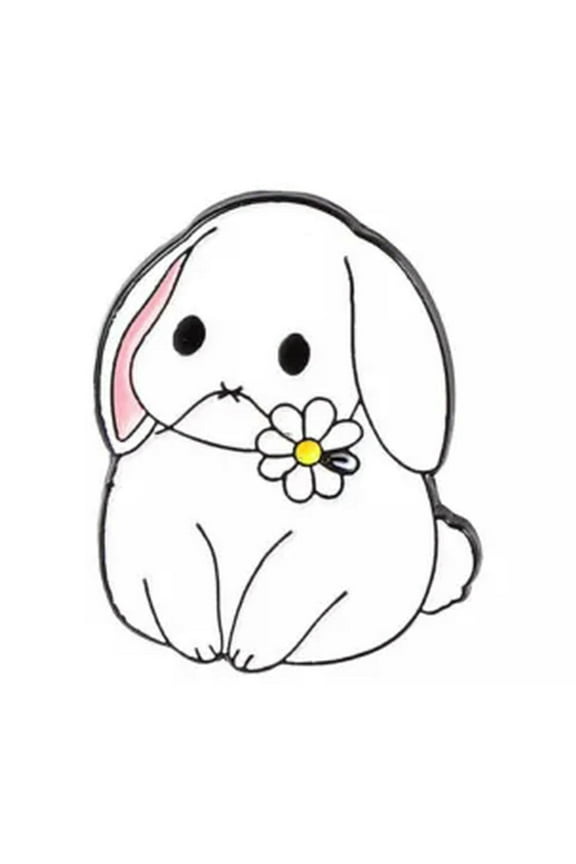 Big-Eared Rabbit Enamel Pins Custom Cute Docile Animals Brooch Lapel Badge Gifts-5