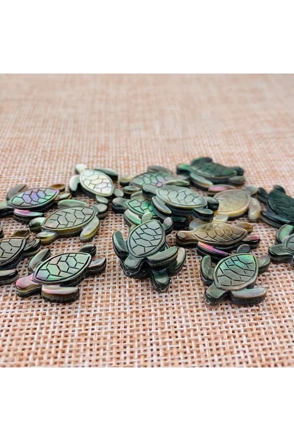 Black Abalone Shell Turtle Tortoise Beads Diy Nacklace Earrings Charms Pendant