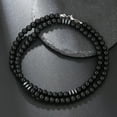 thumbnail image 1 of EOEMY Black Frosted Lava Stone Beaded Necklace Men Jewelry Femme Natural Stone Choker-Black Onyx, 1 of 9
