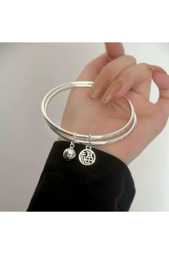 Blessed Bell Bracelet Double Layers Cuff Bangle Party Fashion Jewelry Women Gift