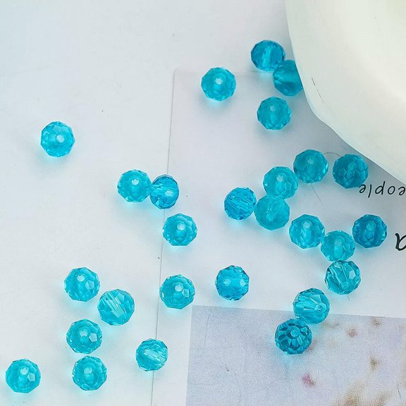 EOEMY Blue Cut Prism Ball 50Pc Necklace Decorative Chandelier Decorative Light Catcher