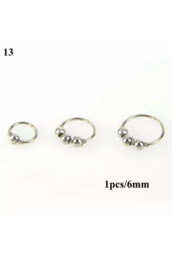 Body Piercing Jewelry 1Pcs Nose Ring Faux Turquoise Nose Piercing Hoop Rose Gold-13